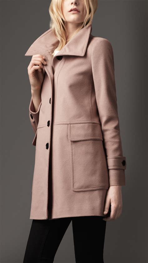 burberry pink suede coat|burberry wool coat women's.